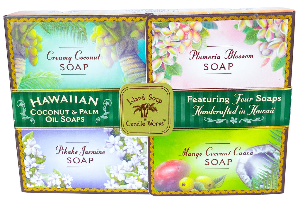 Coconut and Palm Oil Hawaiian Soap Sampler - 4 Pack