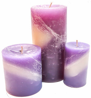 “ELEGANT” Orchid Pillar Candles Lo