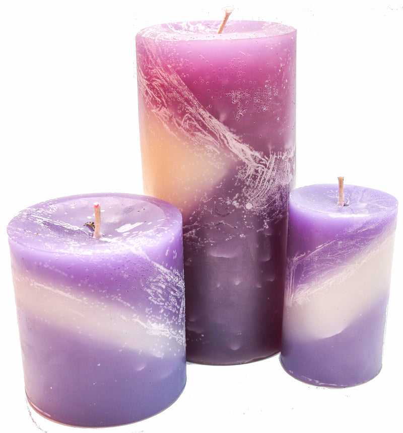 “ELEGANT” Orchid Pillar Candles Lo