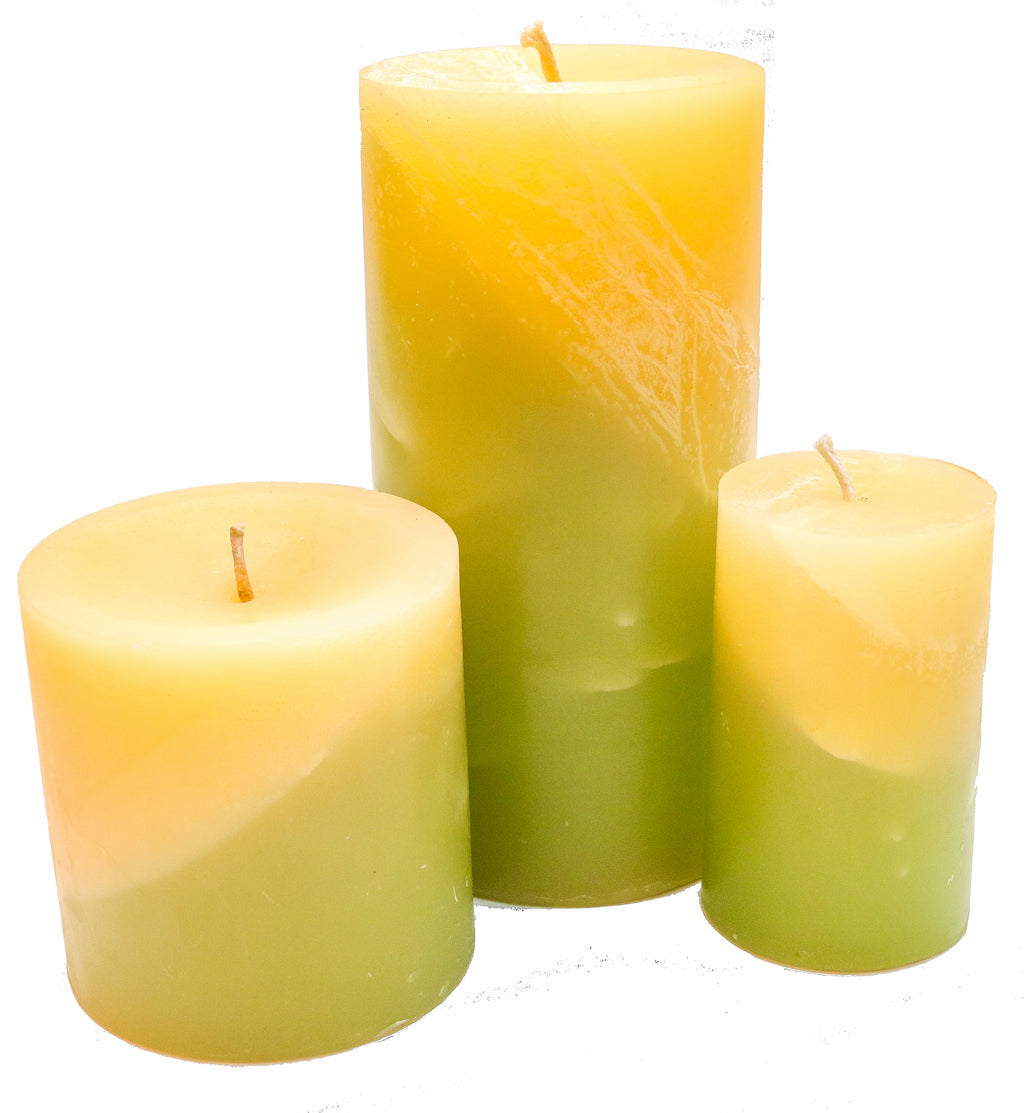 White Ginger Pillar Candles